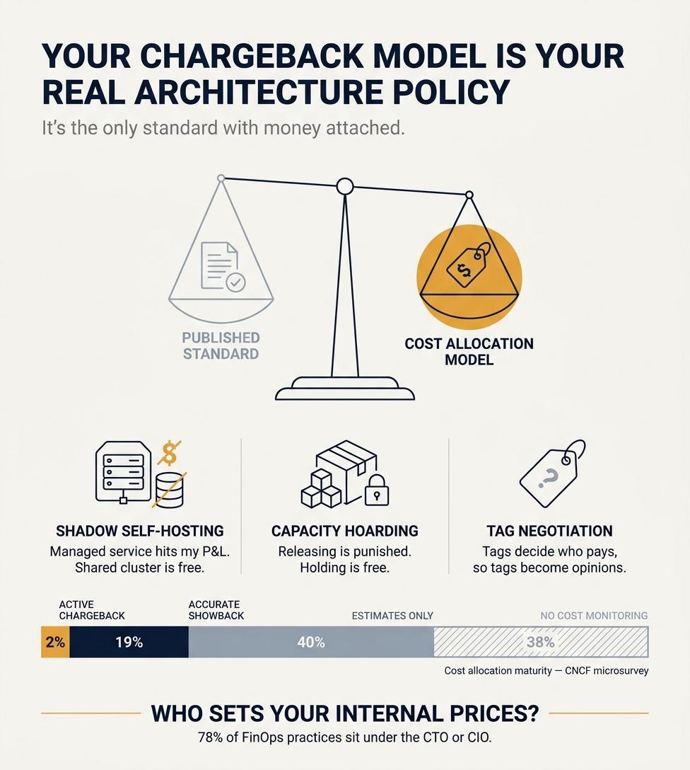 The argument that your cloud chargeback model is a more powerful architecture policy than anything the architecture team publishes