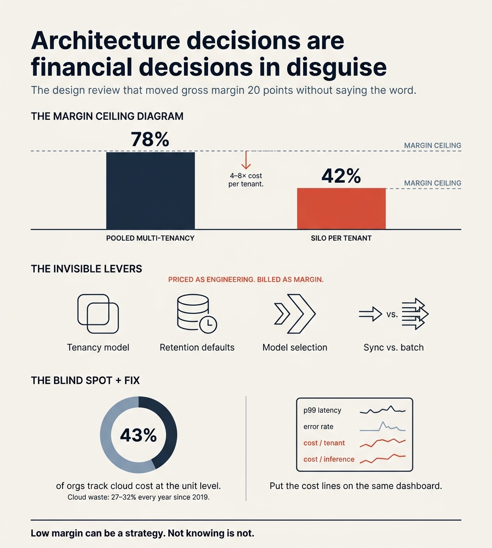 How architecture decisions silently set the ceiling on gross margin, and why most engineering orgs never see that number